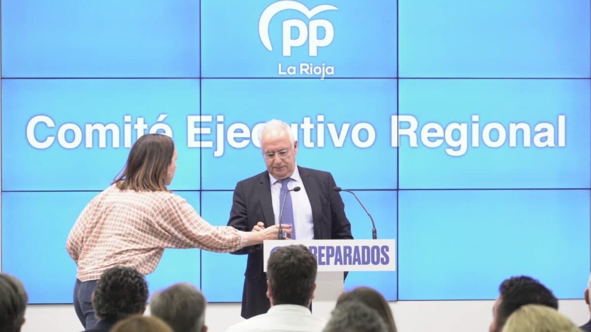 El presidente del Partido Popular de La Rioja, José Ignacio Ceniceros, durante la reunión del Comité Ejecutivo Regional del PP en la sede del partido