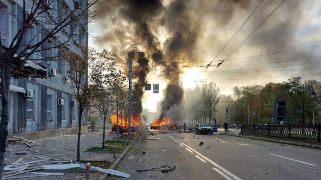 Kiev tras los bombardeos de 2022.