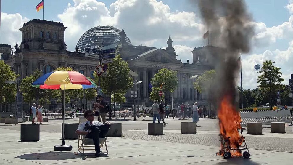 Acción de Letzte Generation en Berlín.