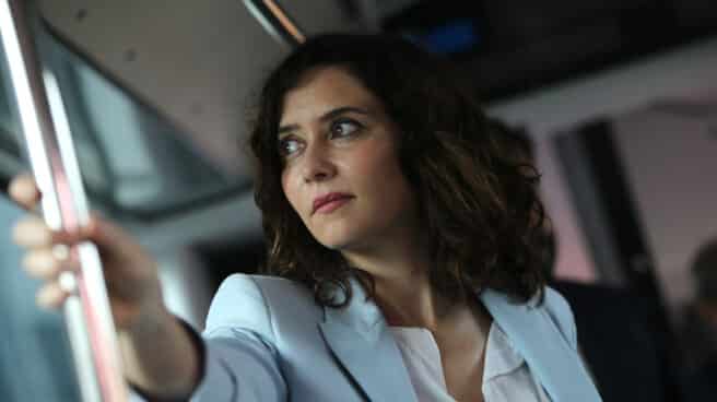 Ayuso presenta el Bus de Uso Prioritario (BuP) con preferencia semafórica en las intersecciones La presidenta de la Comunidad de Madrid, Isabel Díaz Ayuso.