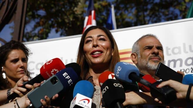 Manifestación convocada por Cataluña Suma en Barcelona por el Día de la Hispanidad