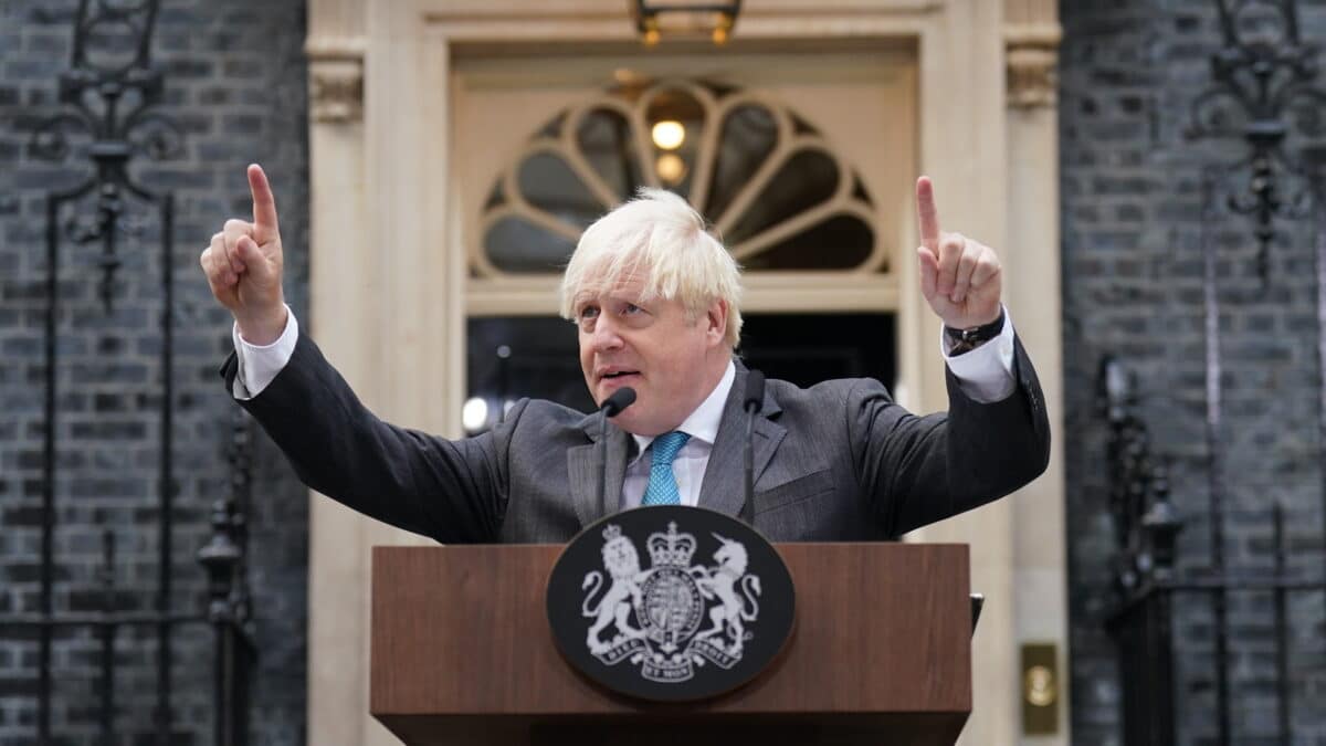 El ex primer ministro británico, Boris Johnson, en Downing Street.