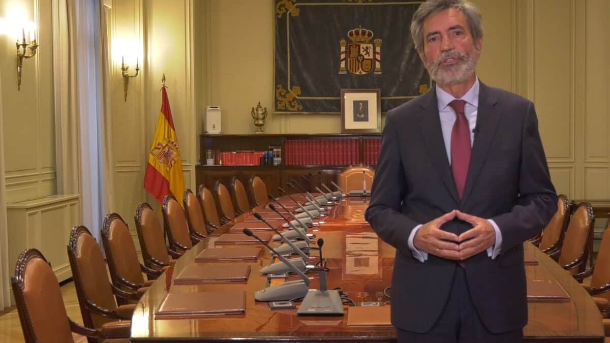 Carlos Lesmes, en el vídeo en el que ha anunciado su dimisión.