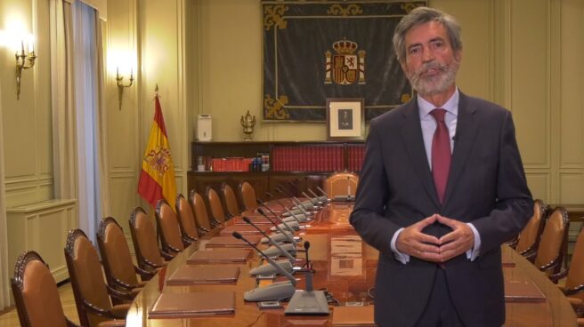 Carlos Lesmes, en el vídeo en el que ha anunciado su dimisión. Carlos Lesmes, en el vídeo en el que ha anunciado su dimisión.