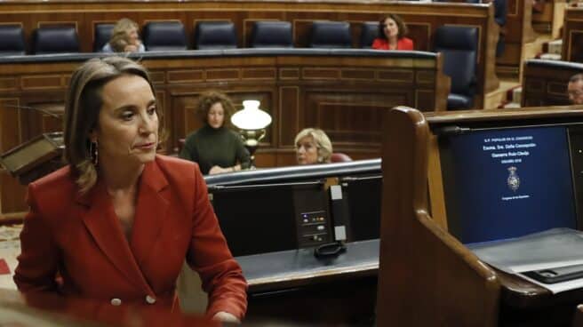 La portavoz parlamentaria y secretaria general del PP, Cuca Gamarra, interviene en el debate de enmiendas a la totalidad de los Presupuestos en el Congreso de los Diputados La portavoz parlamentaria y secretaria general del PP, Cuca Gamarra, interviene en el debate de enmiendas a la totalidad de los Presupuestos en el Congreso de los Diputados