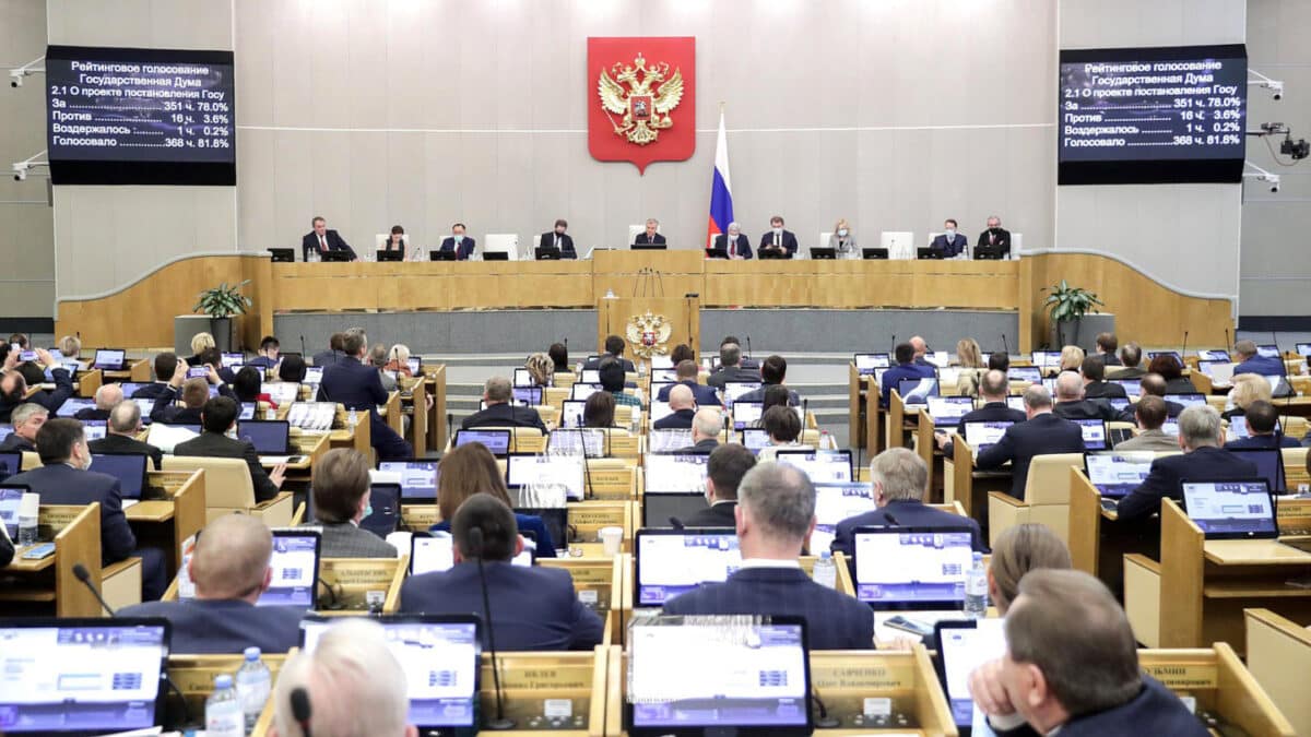 Sesión de la Duma o Cámara Baja del Parlamento ruso