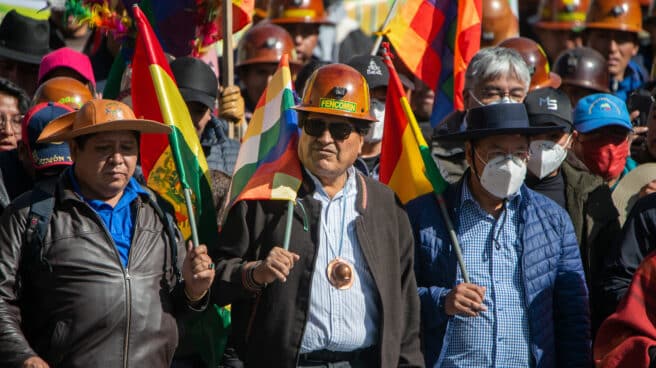 Evo Morales, en una manifestación progubernamental en La Paz (Bolivia).