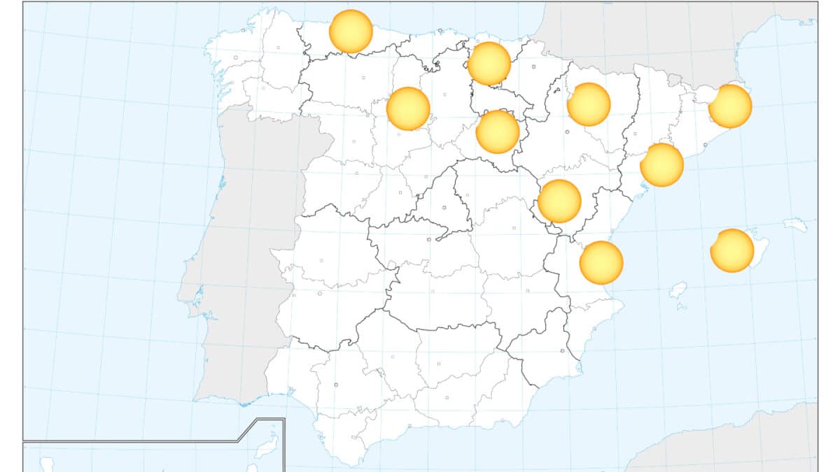 Mapa dónde ver el eclipse solar del 25 de octubre de 2022