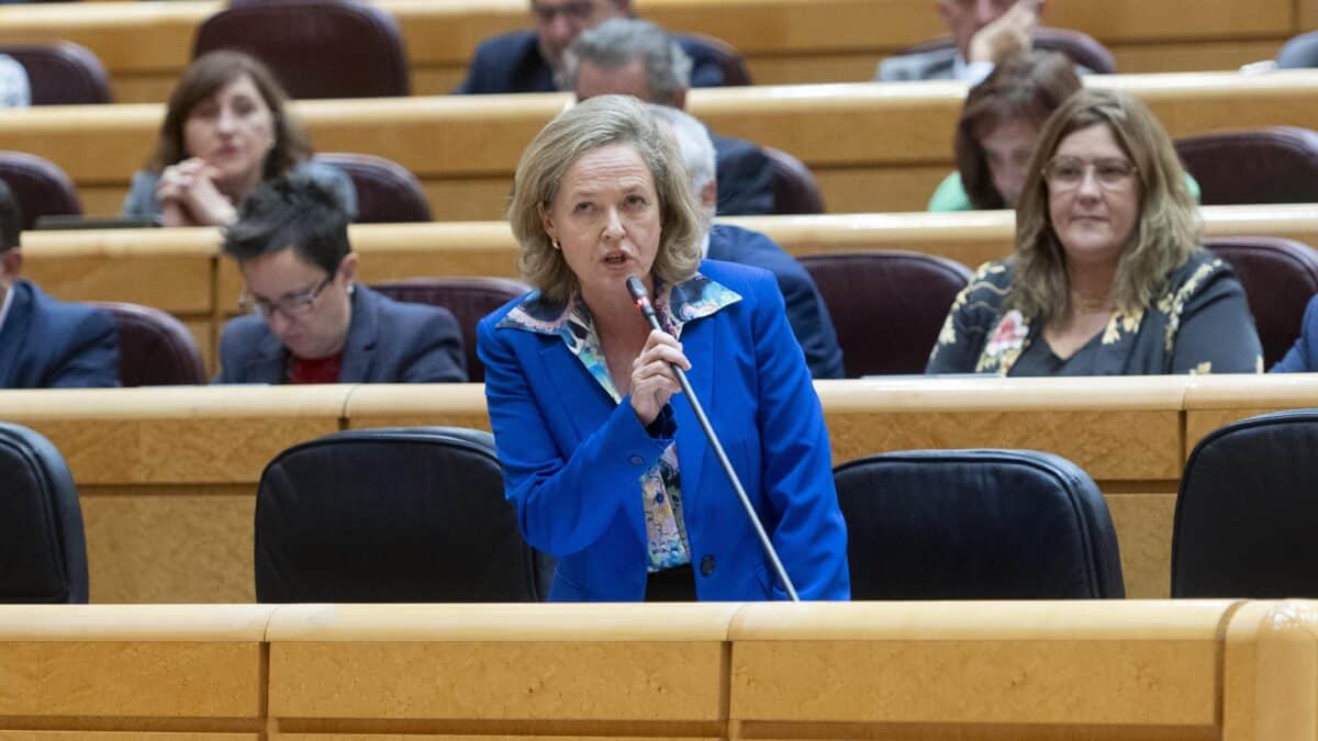 Nadia Calviño, este martes en el Senado.