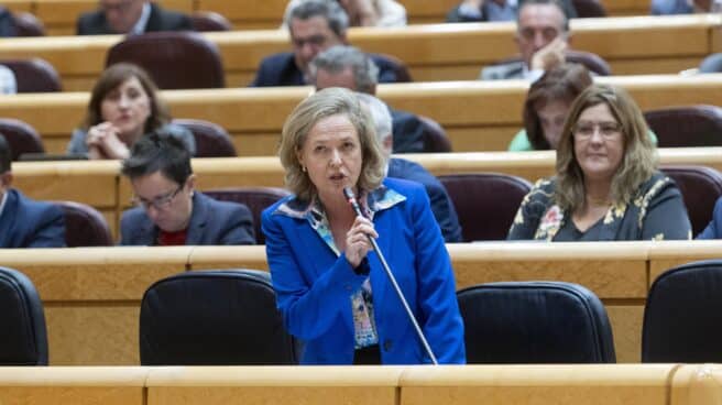 Nadia Calviño, este martes en el Senado. Nadia Calviño, este martes en el Senado.