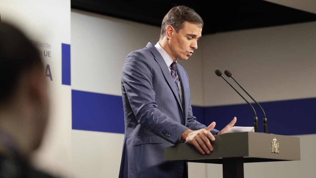 El presidente del Gobierno, Pedro Sánchez, este viernes en Bruselas.