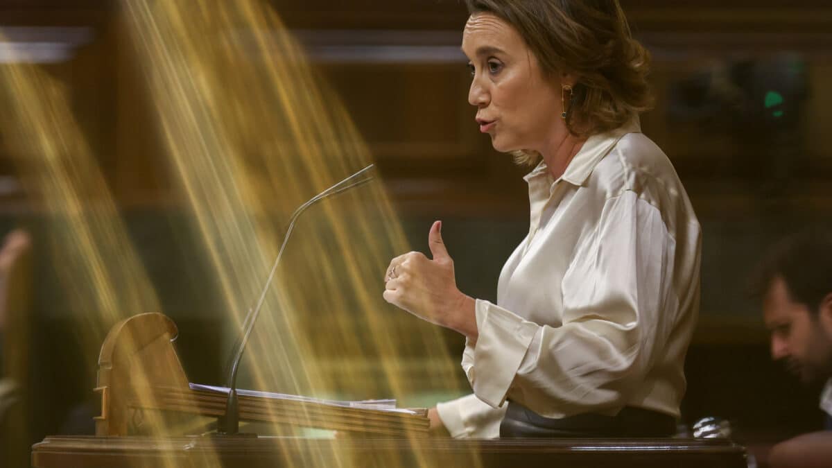 La portavoz parlamentaria del PP en el Congreso, Cuca Gamarra, interviene durante una sesión plenaria en el Congreso de los Diputados