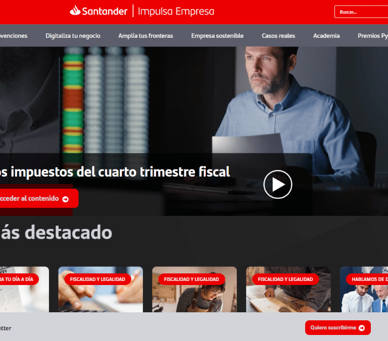 'Impulsa Empresa', el portal de Banco Santander para ayudar a crecer a los negocios españoles