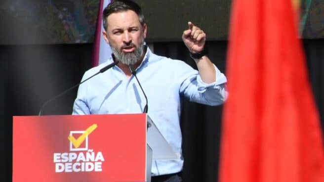 El presidente de Vox, Santiago Abascal, presenta el documento "España decide" con motivo de la fiesta del partido, Viva 22