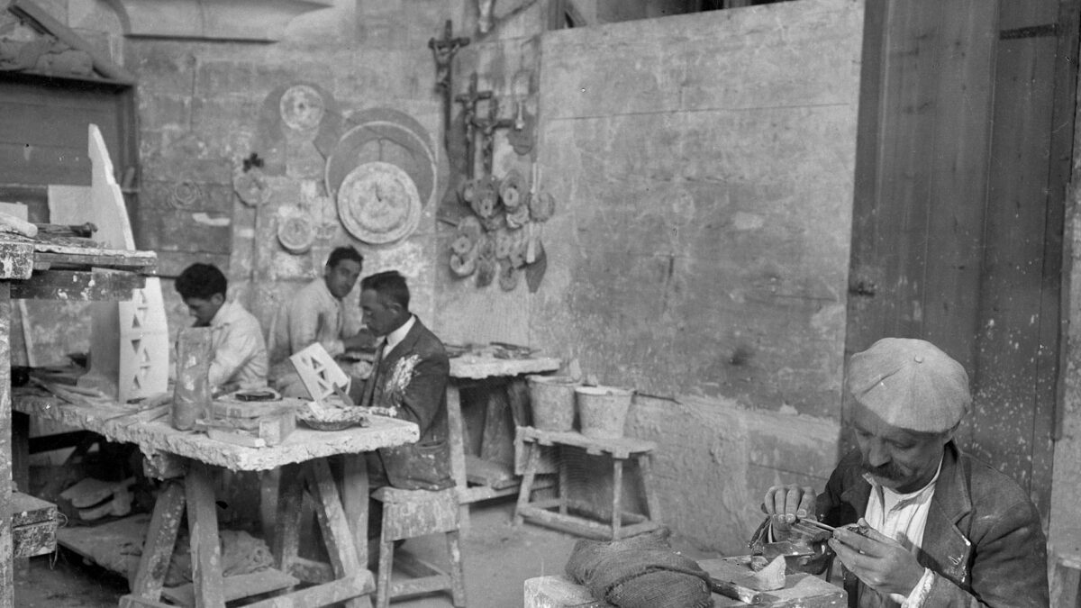 Taller de modelistas de la Sagrada Familia , 1917