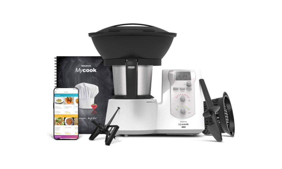 Robot de cocina Taurus Mycook One con libro de recetas, app móvil y multitud de accesorios