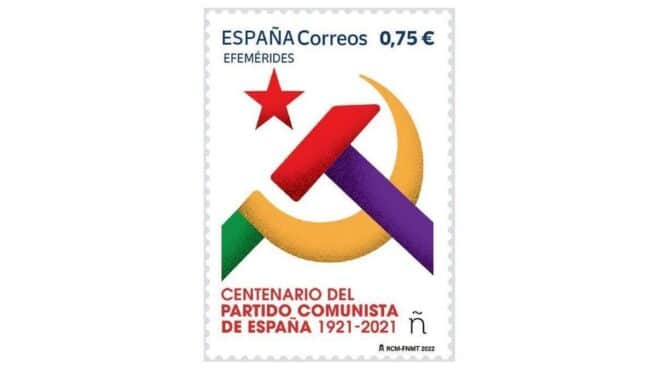 Una jueza suspende la emisión del sello de Correos conmemorativo del centanario del PCE Sello conmemorativo del PCE de Correos