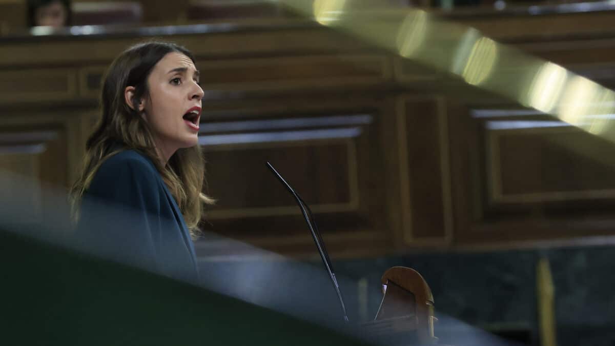 La ministra de Igualdad, Irene Montero, interviene durante el pleno del Congreso