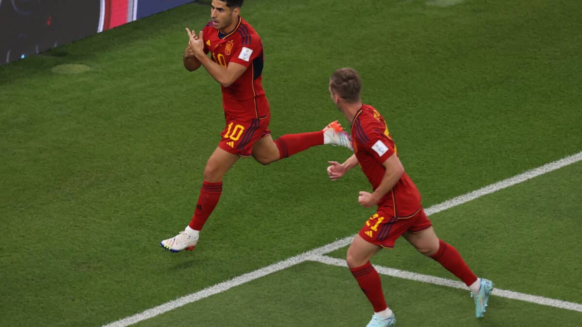 Asensio celebra el 2-0 a Costa Rica en el Mundial de Qatar 2022