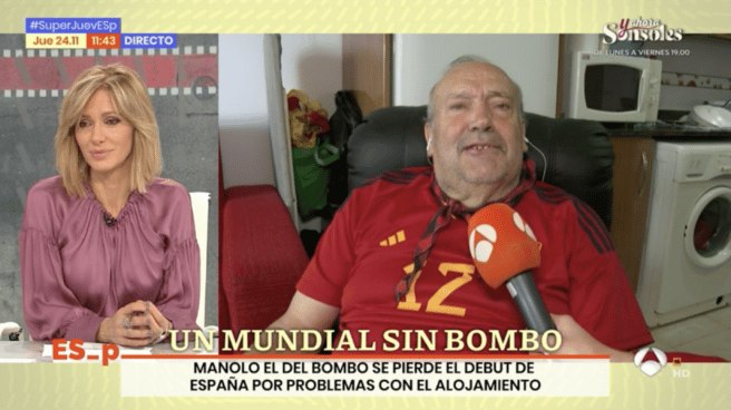 Las lágrimas de Manolo el del Bombo: "¡Quiero estar con mi España!" Manolo el del bombo en 'Espejo Público'