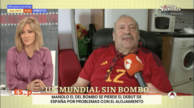 Las lágrimas de Manolo el del Bombo: "¡Quiero estar con mi España!"