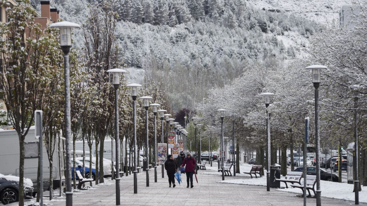 Temporal de nieve en Pamplona (Navarra).