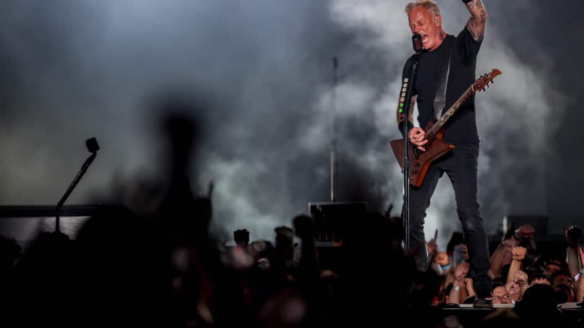 El guitarrista James Hetfield de la banda Metallica durante el primer día del festival Mad Cool 2022 en Valdebebas
