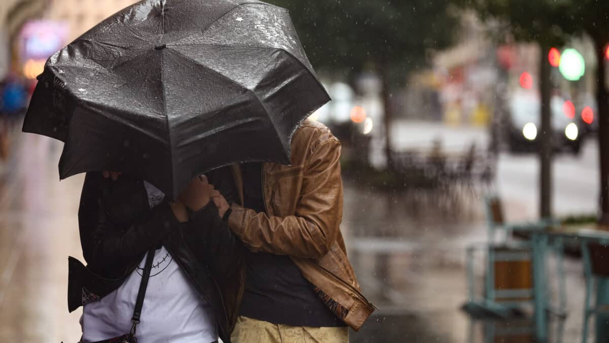 Lluvia en Madrid.