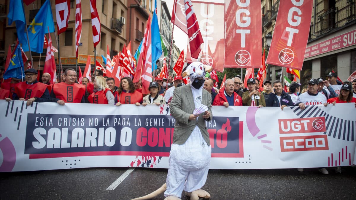 Manifestación de los sindicatos en Madrid