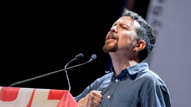 Pablo Iglesias, en el Teatro Coliseum. Pablo Iglesias, en el Teatro Coliseum.