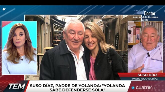El padre de Yolanda Díaz la defiende frente a Pablo Iglesias: "No sé por qué tiene esa obsesión" Suso Díaz, padre de Yolanda Díaz en el programa 'Todo es Mentira', de Cuatro
