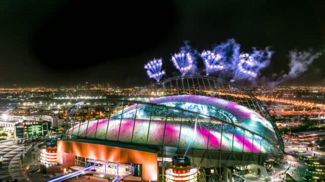 El Estadio Internacional Khalifa durante su inauguración El Estadio Internacional Khalifa durante su inauguración, en el que jugará España en el Mundial de Qatar 2022 de fútbol