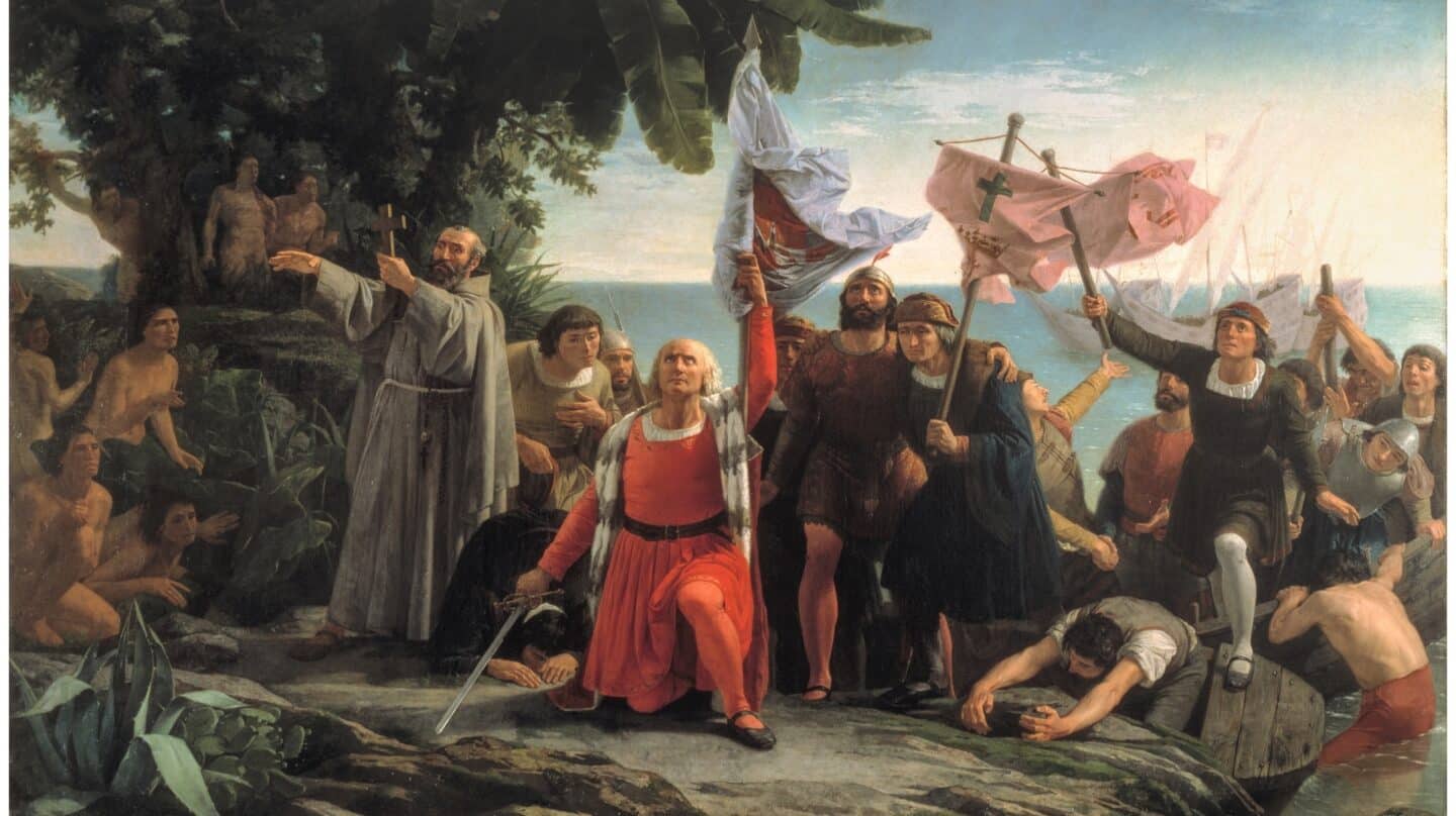 'Primer desembarco de Cristóbal Colón en América' PUEBLA Y TOLÍN, DIÓSCORO TEÓFILO