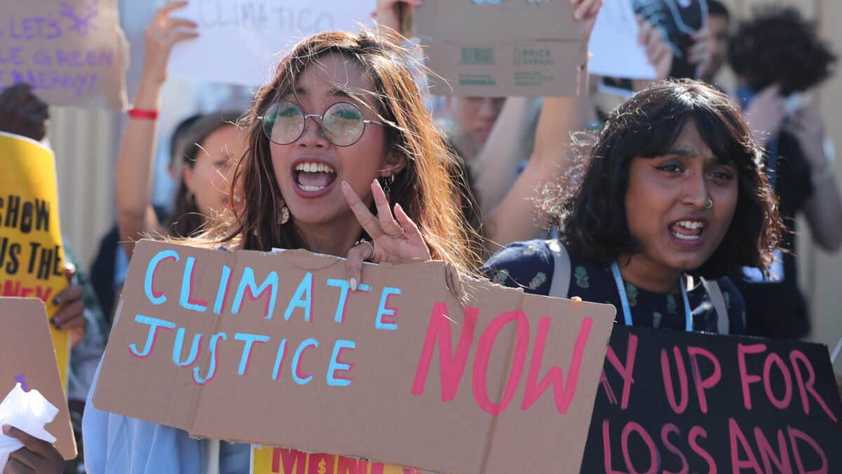 Protesta contra el cambio climático en Sharm el Sheij