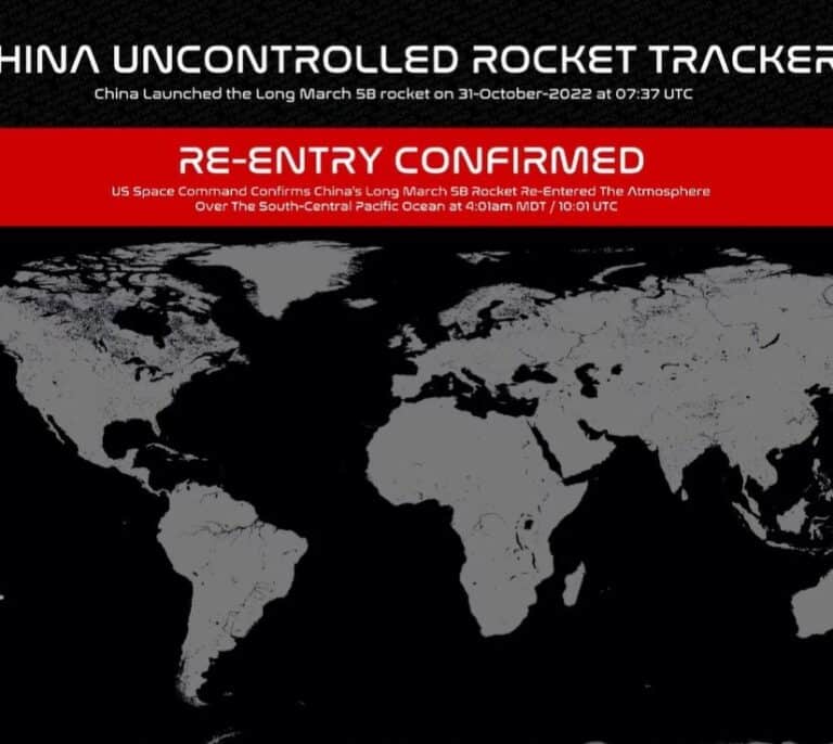 El cohete chino sin control cae en el Pacífico Sur