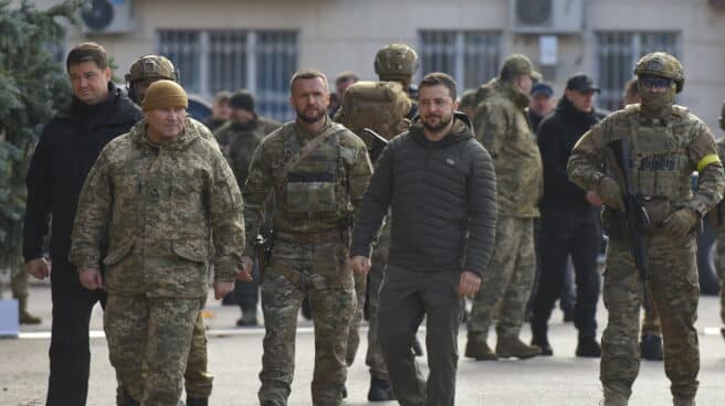 El presidente ucraniano, Volodimir Zelenski, en Jersón