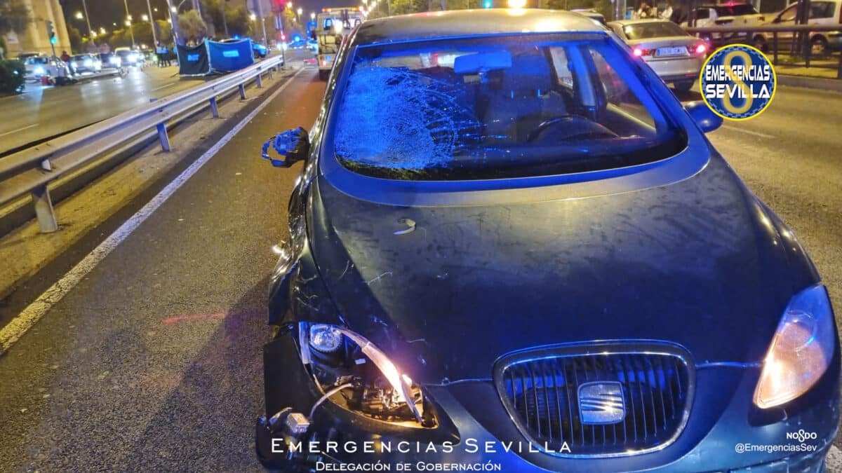 Accidente de un repartidor de comida en Sevilla.