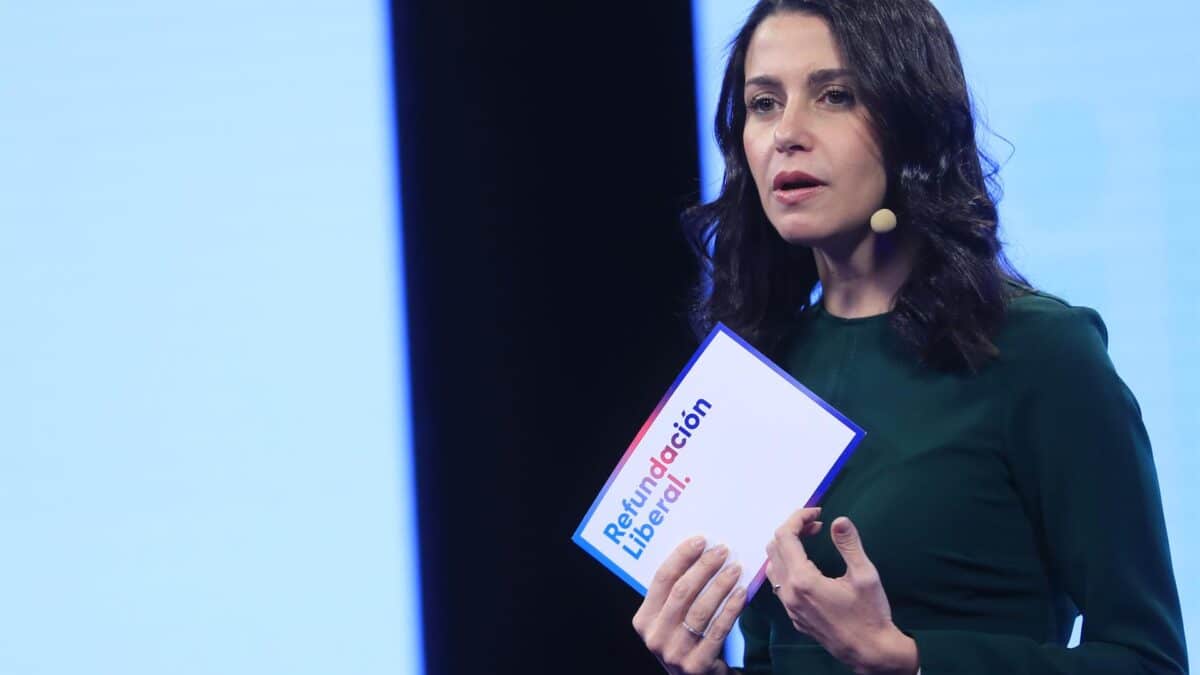 La presidenta de Ciudadanos (Cs), Inés Arrimadas, interviene en el acto el acto por las libertades "Prohibido prohibir" celebrado en Madrid