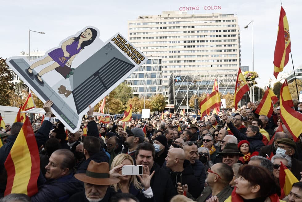 Reivindicación de Vox en la Plaza de Colón para pedir la dimisión de Pedro Sánchez