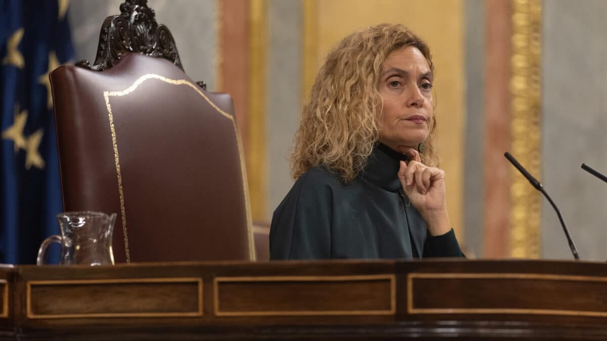 La presidenta del Congreso de los Diputados, Meritxell Batet, durante una sesión plenaria en el Congreso de los Diputados