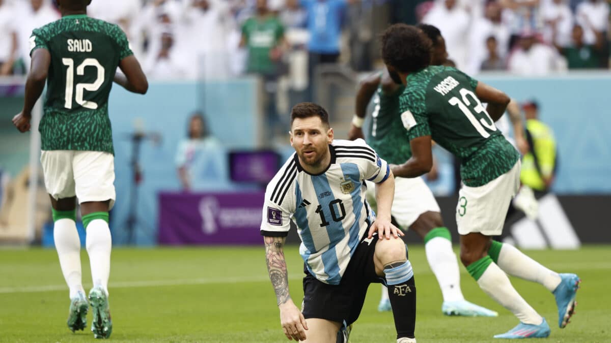 Messi, en el partido de Argentina contra Arabia Saudita.