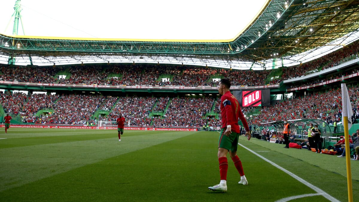 Cristiano Ronaldo celebra un gol anotado con la selección de Portugal.