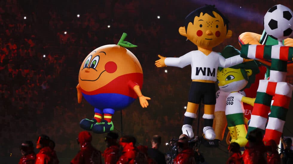 Naranjito, en la inauguración del Mundial de Fútbol Qatar 2022. Naranjito, en la inauguración del Mundial de Fútbol Qatar 2022.