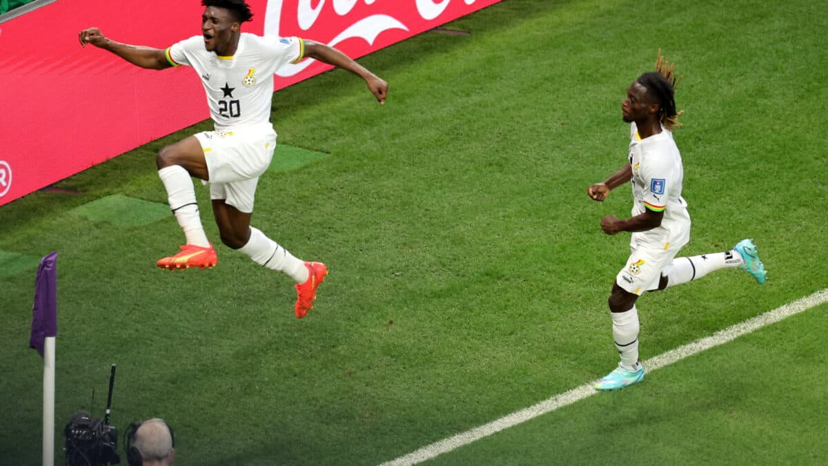 Mohammed Kudus celebra un gol con Ghana