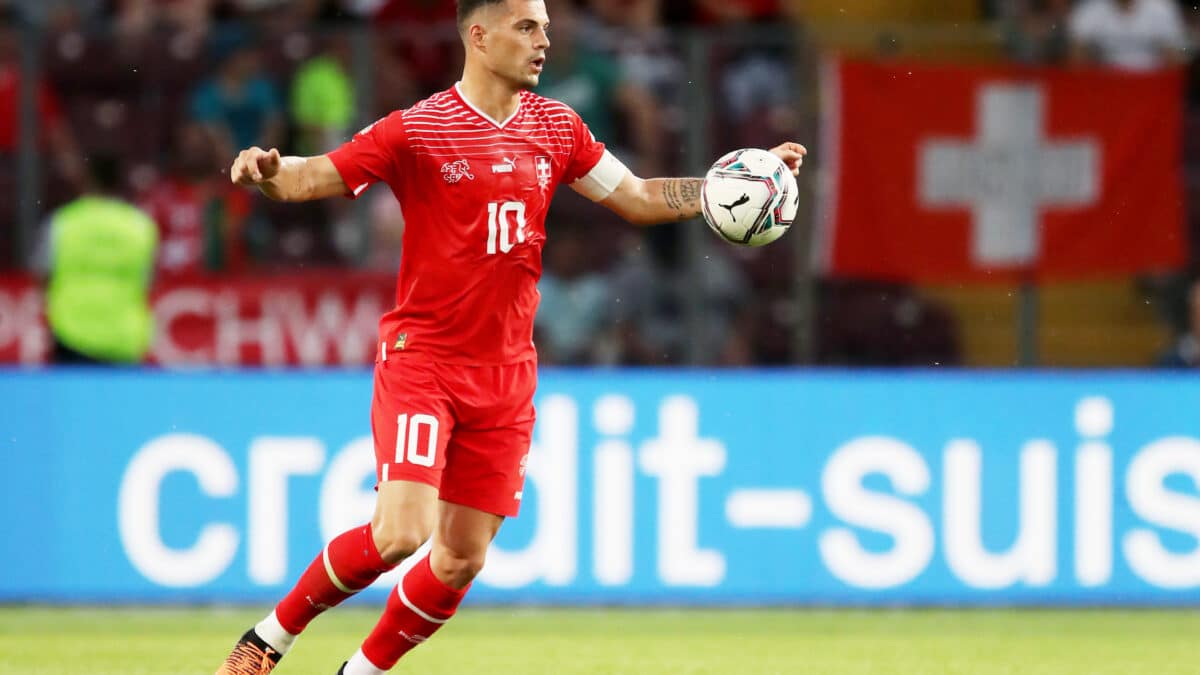 Granit Xhaka, durante un partido con la selección de Suiza.