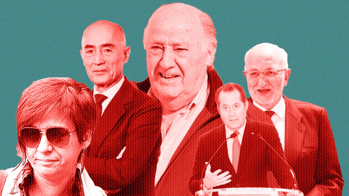 Amancio Ortega, Sandra Ortega, Rafael del Pino, Juan Roig, Juan Carlos Escotet