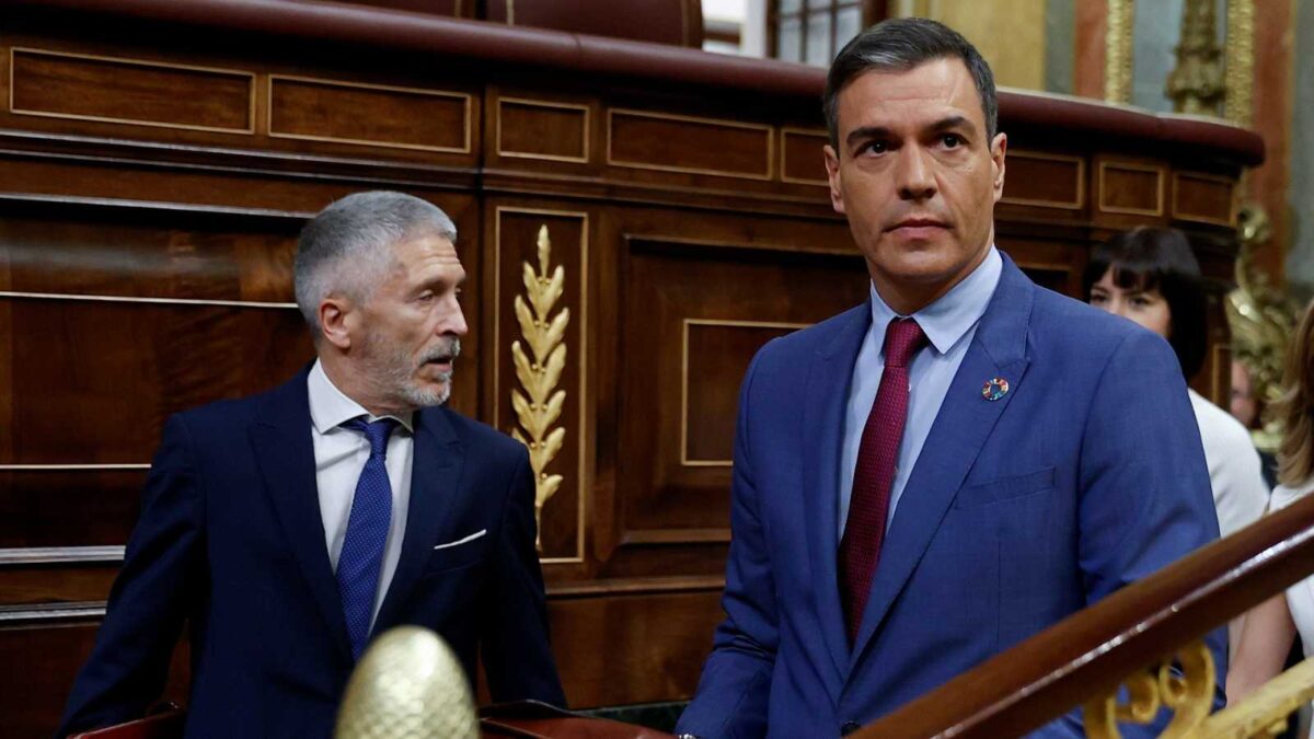 Marlaska y Sánchez, en el Congreso de los Diputados.