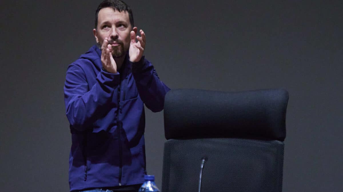 El exlíder de Podemos Pablo Iglesias, durante la presentación de su libro.