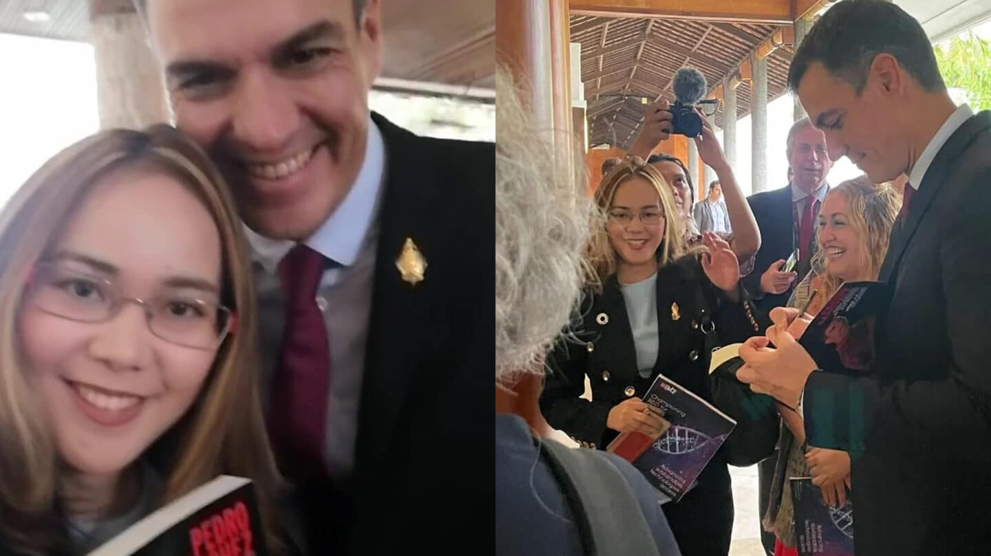 La súperfan indonesia de Pedro Sánchez que colecciona sus selfies: "Es muy guapo"