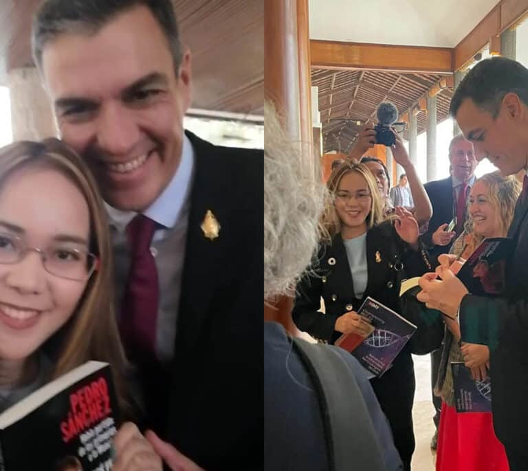 La súperfan indonesia de Pedro Sánchez que colecciona sus selfies: "Es muy guapo"